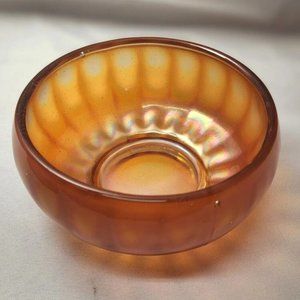 Vintage Marigold to Clear Carnival Glass Bowl. Ribbed. Jeannette. 60
